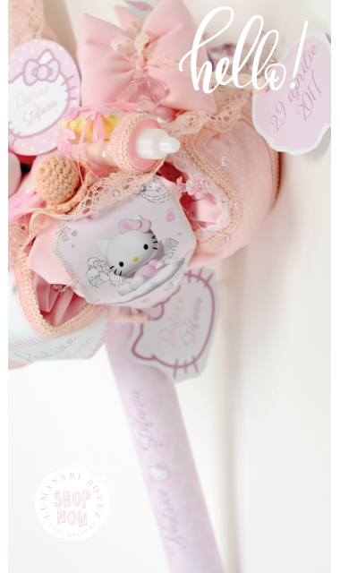 Lumanare de botez pentru fetite cu jucarie de plus Hello Kitty, 65x4 cm 3